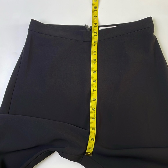 Amanda Uprichard Black Flat Front Straight Pants Size S Hight Waist Wide Leg - Picture 11 of 16